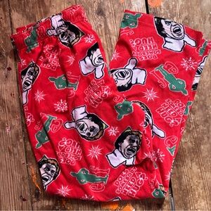 Festive Red Pajama Bottoms with Fun Print